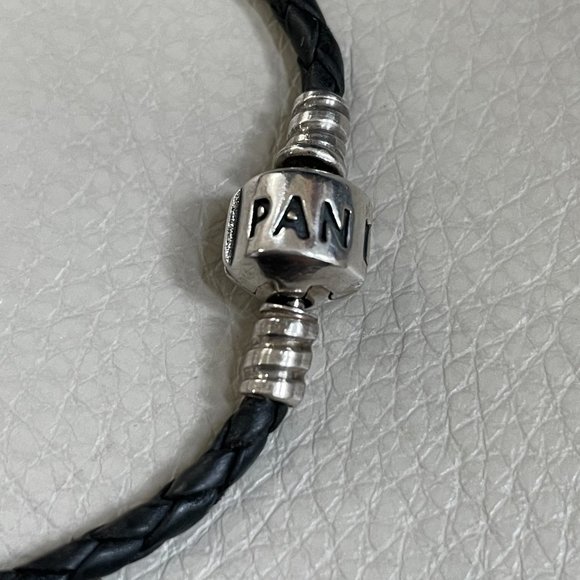 Pandora Silver/Leather Charm Bracelet - Picture 3 of 4